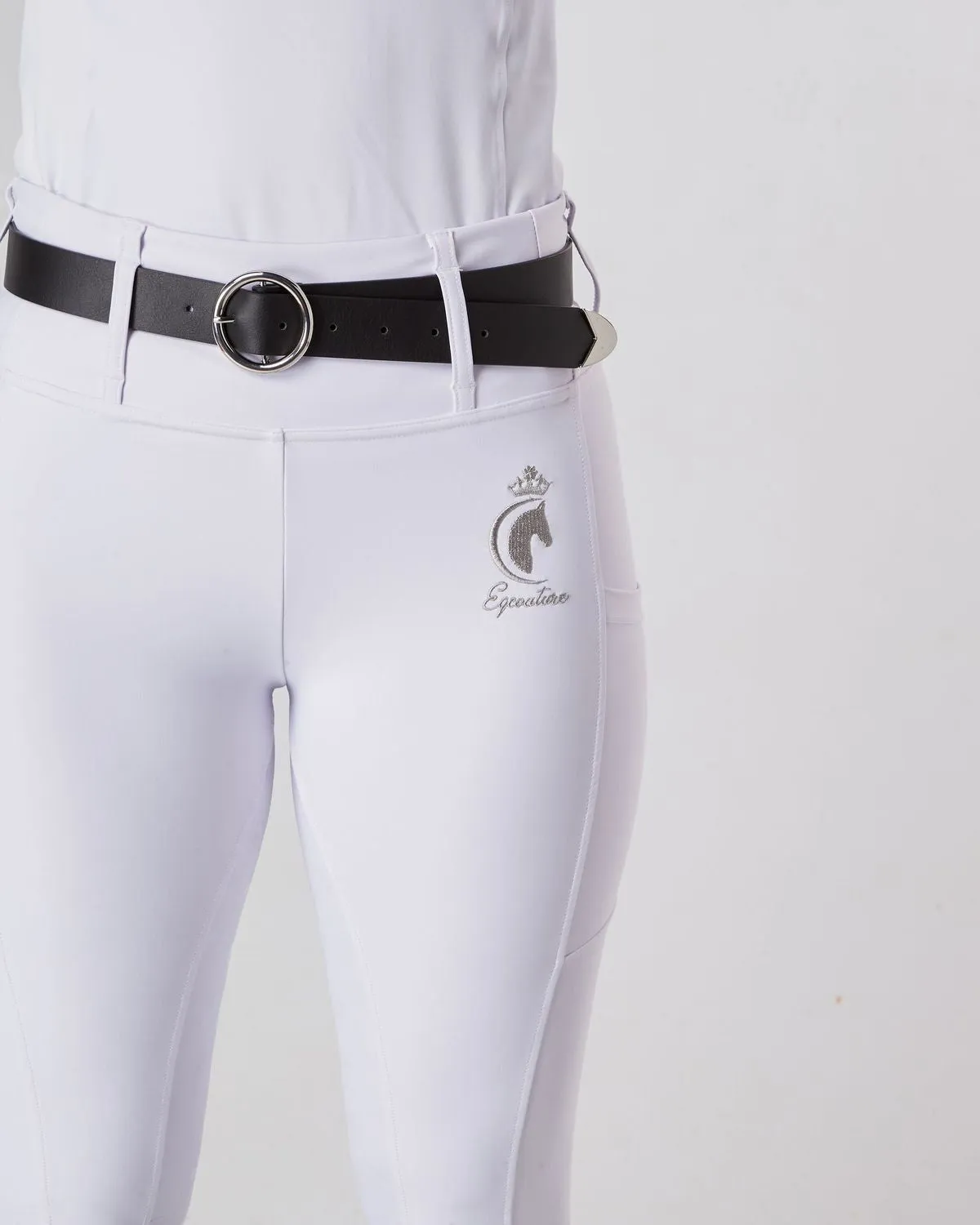 WINTER Thermal Competition Riding Leggings / Tights- NO GRIP WHITE