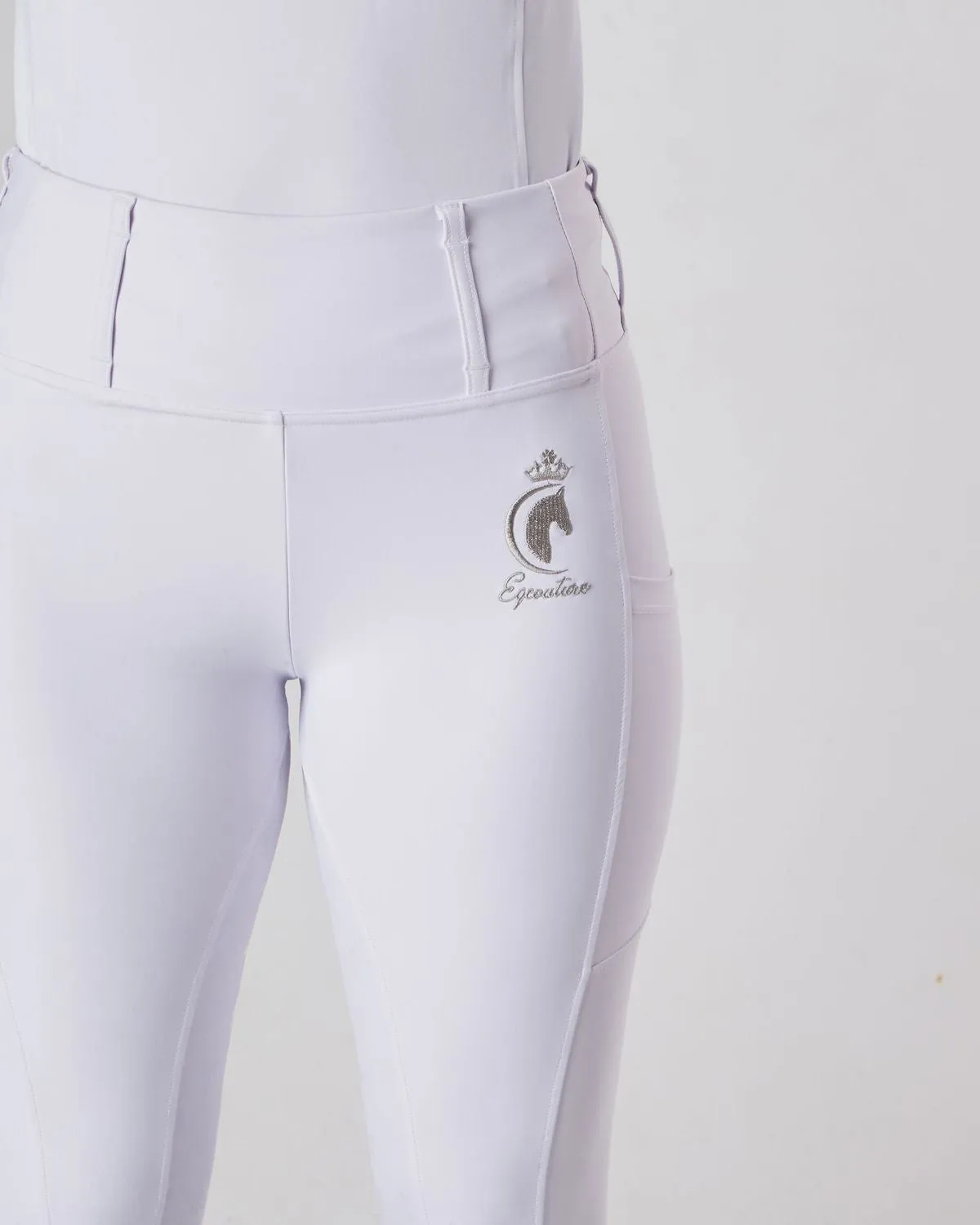 WINTER Thermal Competition Riding Leggings / Tights- NO GRIP WHITE