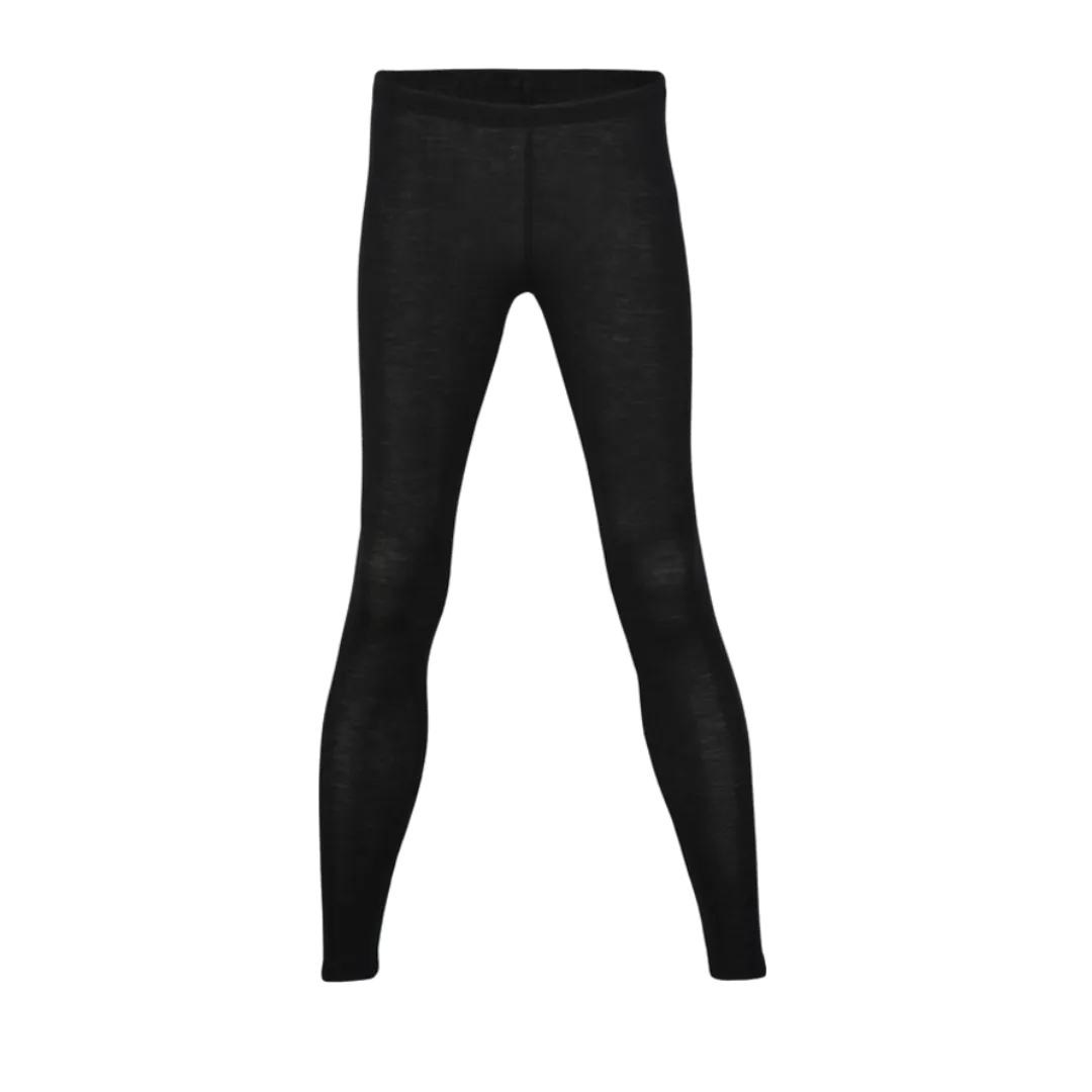 Women's Merino Wool & Silk Leggings - Obsidian