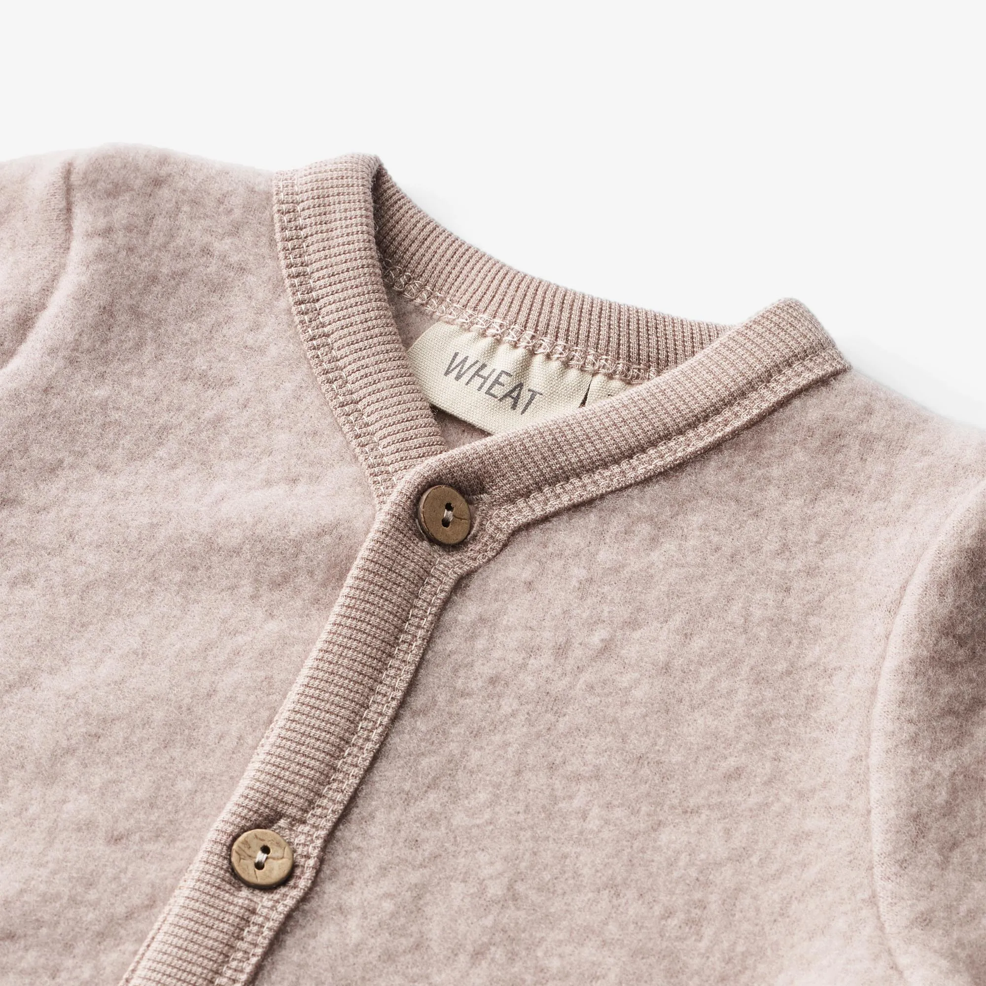 Wool Fleece Cardigan Kari - dry rose