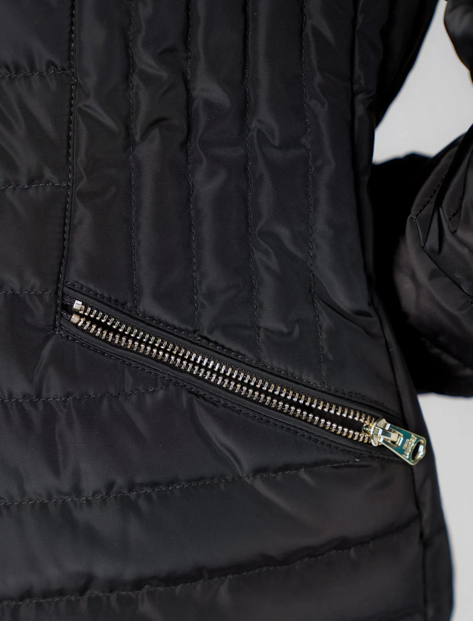 Zelda 2 Funnel Neck Quilted Jacket in Black - Tokyo Laundry